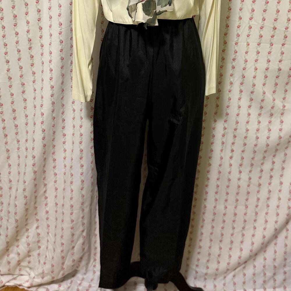Vintage Union Label Plus Size Additionelle Black Elastic Trousers size 18W